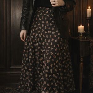 Jones New York Dark Floral A-Line Skirt